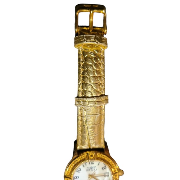 Invicta Gold Leather Watch - Picture 5 of 8